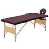 vidaXL Mesa de massagens dobr&aacute;vel 2 zonas madeira roxo tinto