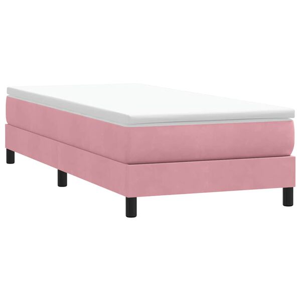 vidaXL Box Cama de primavera sem Colchão Rosa 80x210 cm Veludo