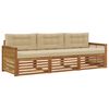 vidaXL Conjunto de Sof&aacute;s para Exterior 3 unid. Natural e Bege