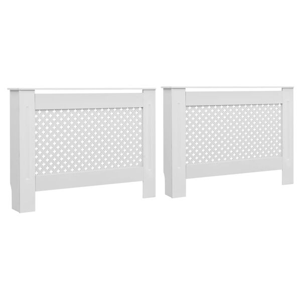 vidaXL Coberturas de radiador 2 pcs 112x19x81,5 cm MDF branco
