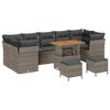 vidaXL Conjunto de Sof&aacute; de Jardim com almofada Manual 10 pcs Cinzeto