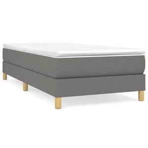 vidaXL Estrutura de cama com molas 80x200 cm tecido cinzento-escuro