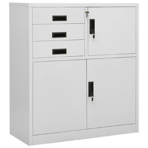vidaXL Arm&aacute;rio de escrit&oacute;rio 90x40x102 cm a&ccedil;o cinzento-claro