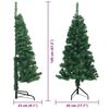 vidaXL &Aacute;rvore de Natal artificial de canto Verde 120 cm PVC e Metal