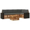 vidaXL Conjunto de Sof&aacute;s para Exterior 6 unid. Natural e Antracite
