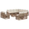 vidaXL Conjunto de Sof&aacute; de Jardim Ajust&aacute;vel 12 pcs Bege vime PE
