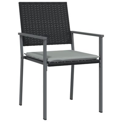 vidaXL Cadeiras jardim c/ almofadões 2 pcs 54x62,5x89 cm vime PE preto