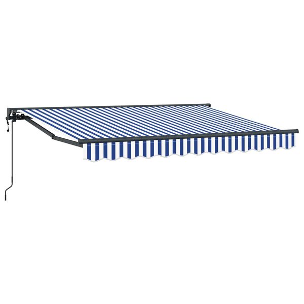 vidaXL Toldo Retr&aacute;til El&eacute;trico Azul e Branco 2,5 x 2 m