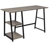 vidaXL Mesa com 2 prateleiras cinzento e carvalho