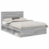 vidaXL Estrutura da Cama com cabeceira Cinza Sonoma 140 x 200 cm