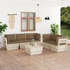 vidaXL 6 pcs conjunto lounge de paletes + almofad&otilde;es madeira de abeto
