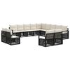 vidaXL Conjunto de Sof&aacute; de Jardim 13 unid. Preto vime PE