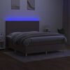 vidaXL Cama box spring colch&atilde;o/LED 180x200cm tecido cinza-acastanhado