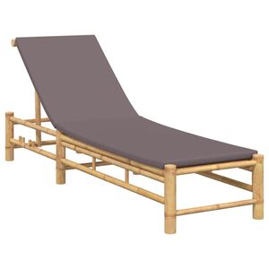 vidaXL Espregui&ccedil;adeira c/ almofad&otilde;es 55x199x30 cm bambu