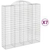 vidaXL Cestos gabi&atilde;o arqueados 7pcs 200x50x200/220cm ferro galvanizado