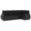 vidaXL 5 pcs conjunto sof&aacute;s de jardim com almofad&otilde;es vime PE preto