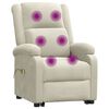 vidaXL Poltrona de massagens veludo cor creme