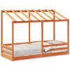 vidaXL Cama infantil c/ telhado 90x190 cm pinho maci&ccedil;o castanho-mel