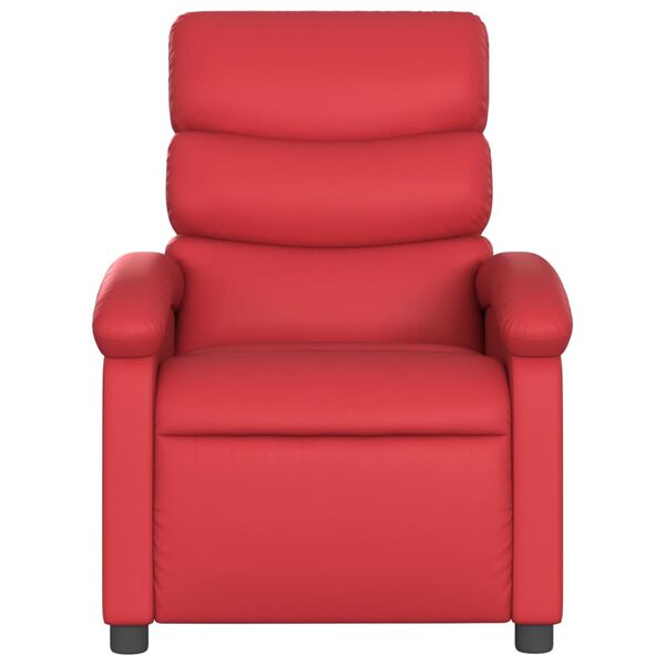 vidaXL Poltrona de massagens reclin&aacute;vel couro artificial vermelho