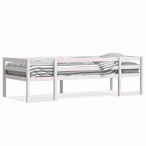 vidaXL Estrutura de cama infantil 80x200 cm pinho maci&ccedil;o branco
