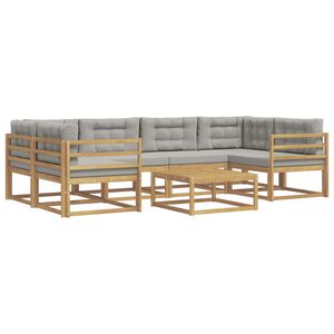 vidaXL Conjunto de Sof&aacute;s para Exterior 5 unid. Branco e Cinzento-Claro