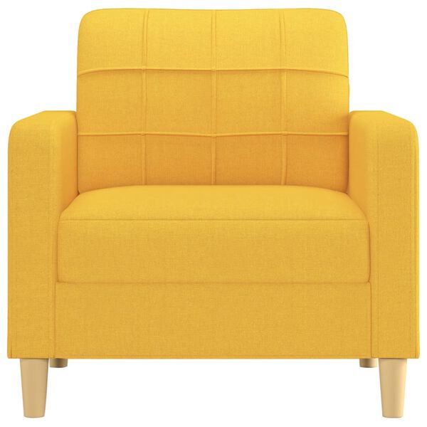 vidaXL Poltrona 60 cm tecido amarelo-claro