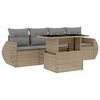 vidaXL 5 pcs conjunto de sof&aacute;s p/ jardim com almofad&otilde;es vime PE bege