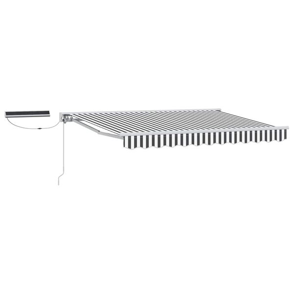 vidaXL Toldo Retr&aacute;til El&eacute;trico Antracite e Branco 3,5 x 2 m