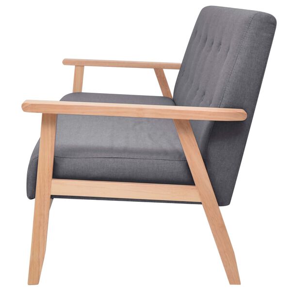 vidaXL Conjunto de sofás 3 pcs tecido cinzento-escuro