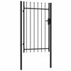 vidaXL Port&atilde;o de veda&ccedil;&atilde;o individual topo em espeto a&ccedil;o 1x1,5m preto