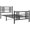 vidaXL Estrutura de cama com cabeceira e p&eacute;s 90x200 cm metal preto