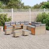 vidaXL Conjunto de Sof&aacute; de Jardim 18 pcs Bege e Cinza Claro vime PE