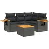 vidaXL 5 pcs conjunto sof&aacute;s de jardim com almofad&otilde;es vime PE preto