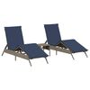 vidaXL Espregui&ccedil;adeiras com mesa 2 pcs vime PE cinzento