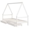 vidaXL Estrutura cama infantil c/ gavetas 80x200cm pinho maci&ccedil;o branco