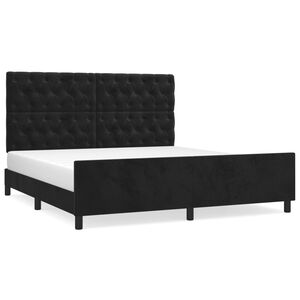 vidaXL Estrutura de cama sem colch&atilde;o 160x200 cm veludo preto