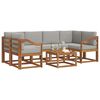 vidaXL Conjunto de Sof&aacute;s para Exterior 7 pcs Cinza Natural e Claro