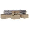 vidaXL Conjunto de Sof&aacute; de Jardim 6 unid. Bege vime PE