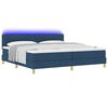 vidaXL Cama Box Spring LED com colch&atilde;o Azul 200 x 200 cm tecido
