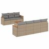 vidaXL 8 pcs conjunto de sof&aacute;s p/ jardim com almofad&otilde;es vime PE bege