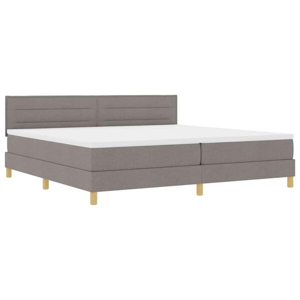 vidaXL Cama Box com colch&atilde;o Cinzento-acastanhado 200 x 200 cm tecido