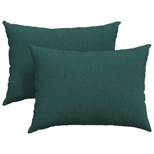 vidaXL Travesseiros de Sof&aacute; 2 pcs Verde Escuro 70 x 50 cm tecido