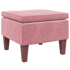 vidaXL Banco com pernas de madeira veludo rosa