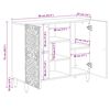vidaXL Buffet Branco 90 x 33,5 x 75 cm Madeira de manga maci&ccedil;a