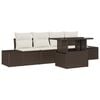 vidaXL Conjunto de Sof&aacute;s 5 unid. Marrom e Creme vime PE
