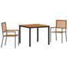 vidaXL Conjunto de Jantar para Jardim 3 pcs Cinzeto 90 x 90 x 75 cm