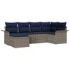 vidaXL Conjunto de Sof&aacute; de Jardim 6 unid. Cinzeto vime PE