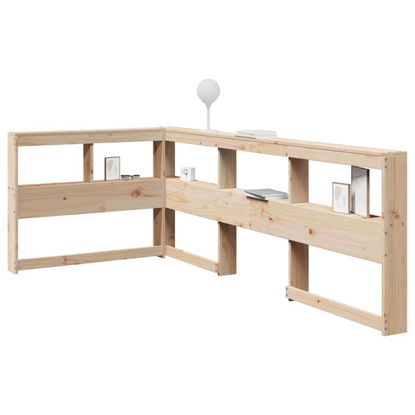 vidaXL Estante cabeceira forma de L 75 cm madeira de pinho maci&ccedil;a