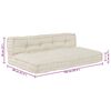 vidaXL Travesseiro para Sof&aacute; Pallet 2 pcs Creme 120 x 80 x 38 cm