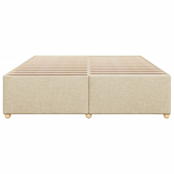 vidaXL Estrutura de cama sem colch&atilde;o 200x200 cm tecido cor creme
